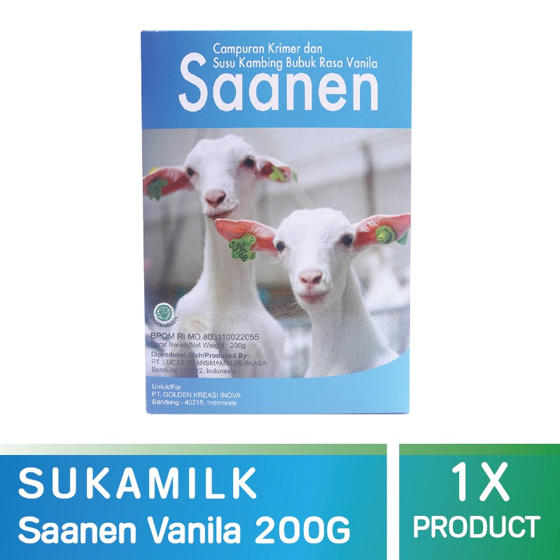 

SUKAMILK Saanen Vanila 200Gr / Susu Kambing Bubuk Murni - SKM0005