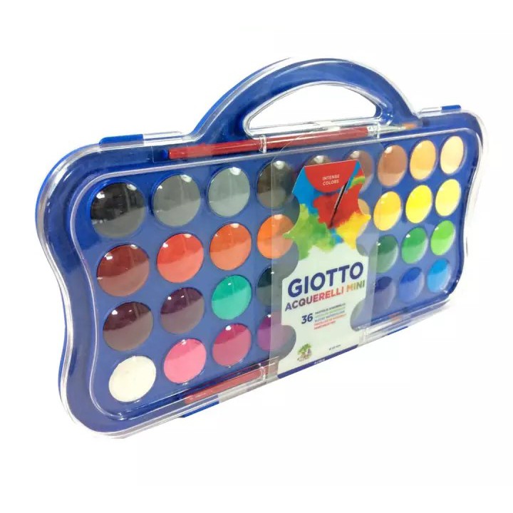 

Cat Air Giotto Acquerelli Mini set 36Warna 23mm - watercolor set 36/cat air set 36/water colour cake