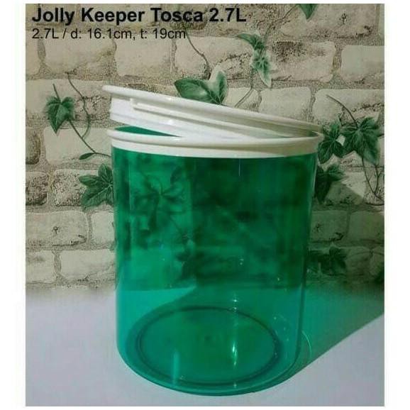 (BAZAR AKHIR TAHUN) Tupperware Jolly Keeper Hijau Toska 2.7L (1pc Toples) TERLARIS