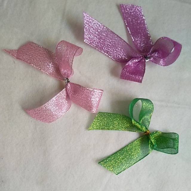 

10 pcs Pita Kado Pita Souvenir Glitter Warna 10 x 11 cm