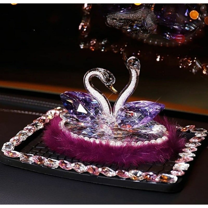 Pajangan Dashboard Mobil Swarovsky Crystal parfume swan angga tempat parfume bebek