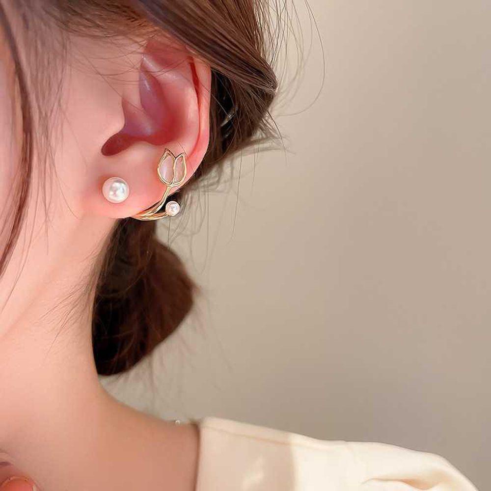 Needway Wanita Anting Mewah Menawan Elegan Fashion Musim Panas Sederhana Opal Tulip Earrings