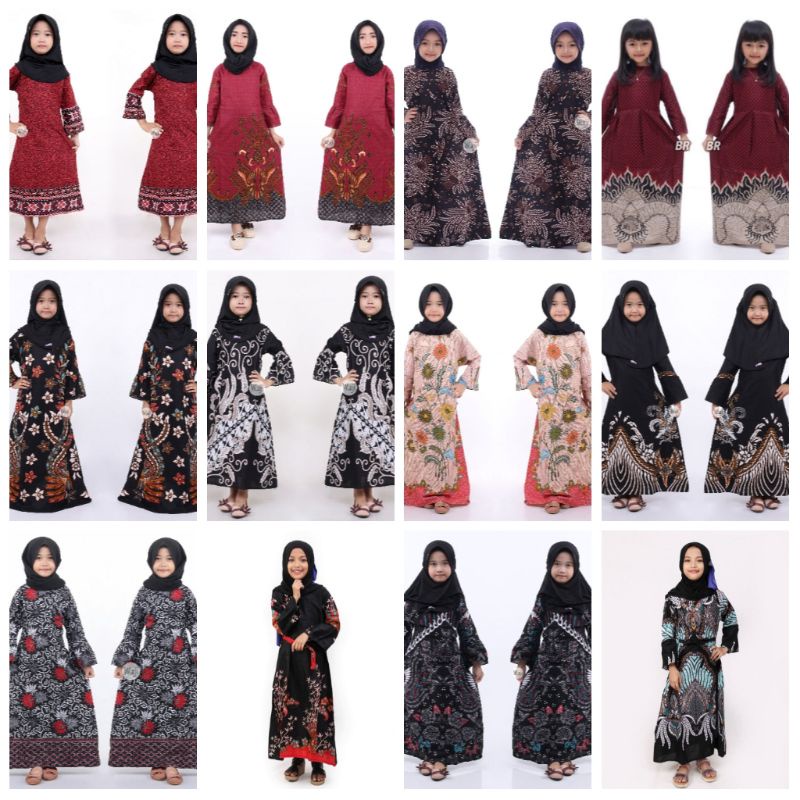 Gamis batik anak perempuan //gamis batik anak umur 3-12 thn an TK-SD gamis batik anak