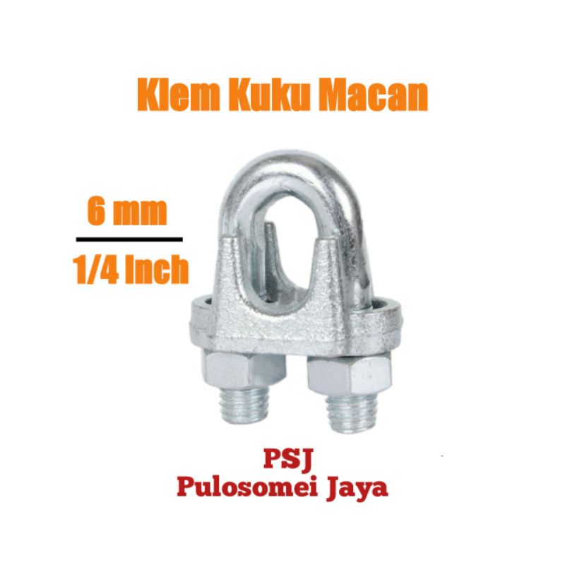 Klem Sling 6mm / Wire Rope Clip 6mm / Klem Seling Kuku Macan 6mm