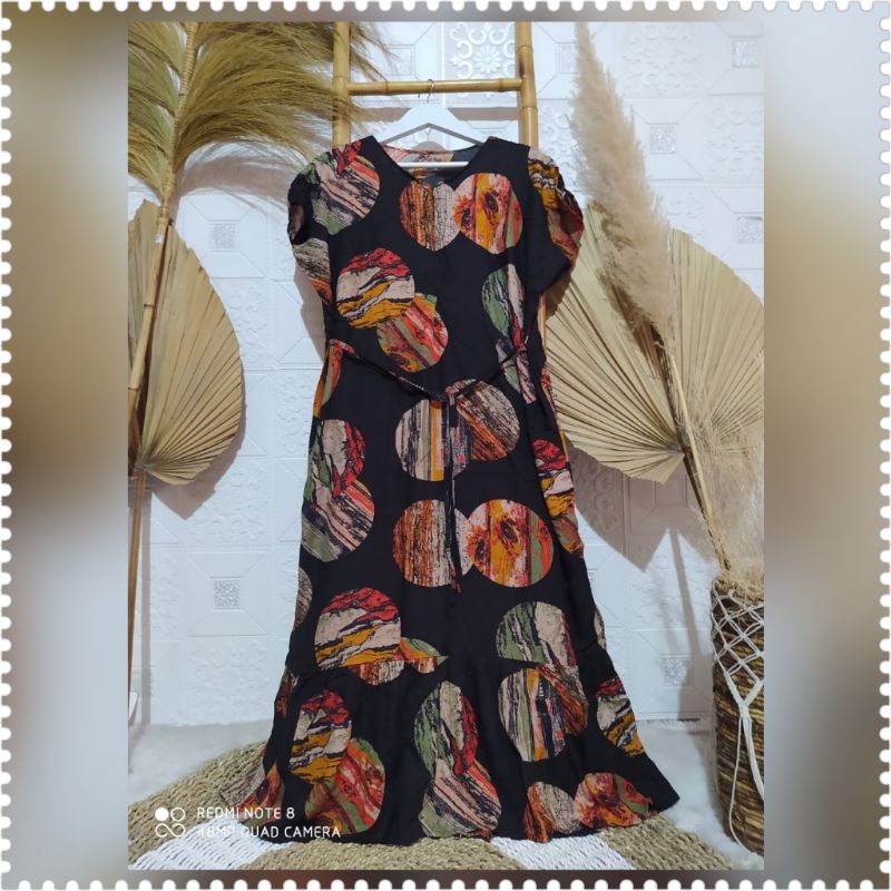 Daster Ruffle Long Busui Rempel Kekinian Panjang Semata Kaki | TERLARIS |
