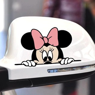 Stiker Mobil Lucu Lucu Mickey Minnie Tikus Mengintip Penutup