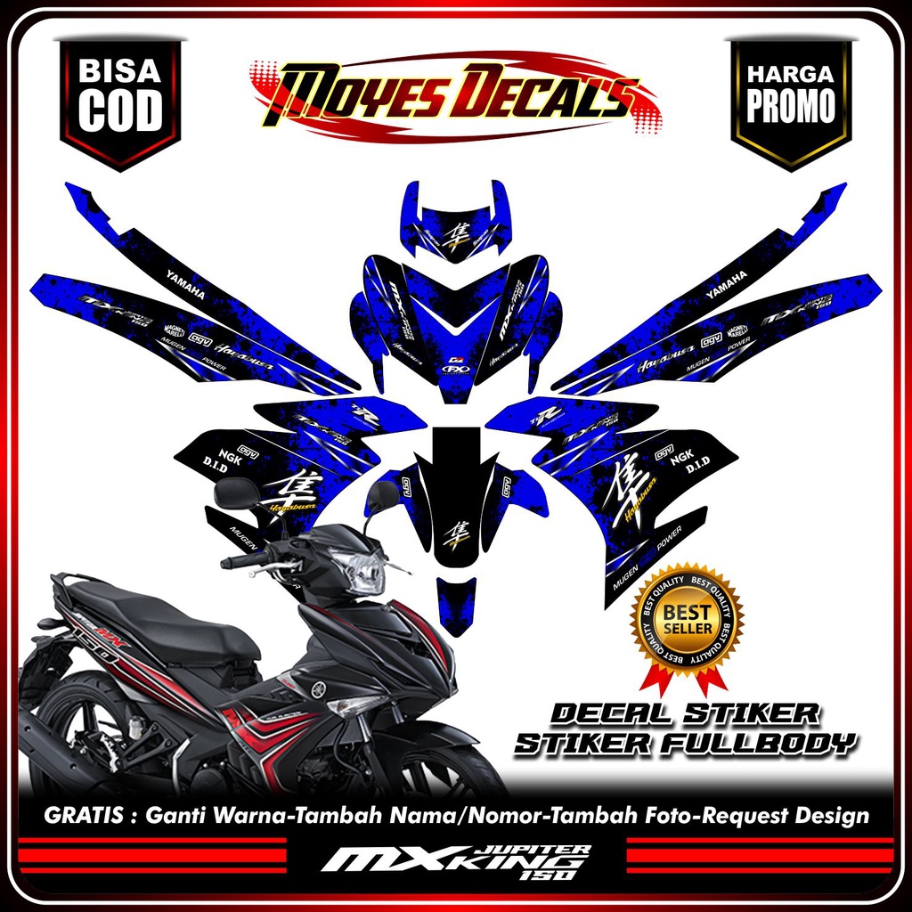Decal MX King Lama Motif Hayabusa Fullbody Biru