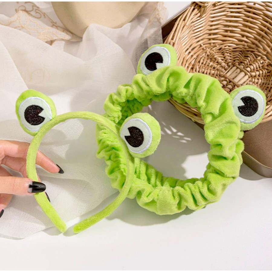 HKO headband bando mata katak kodok frog lucu kain handuk cuci muka