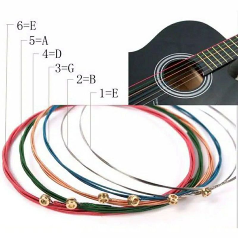 Senar Gitar Akustik Warna Warni Pelangi