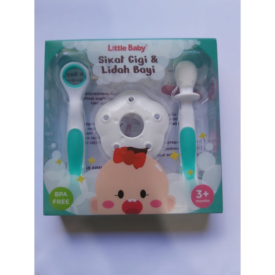 Sikat GIGI dan LIDAH Bayi Little Baby BPA FREE Aman 2 in 1