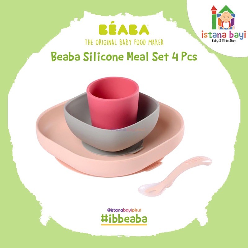 Beaba Silicone Meal Set 4s - Peralatan Makan