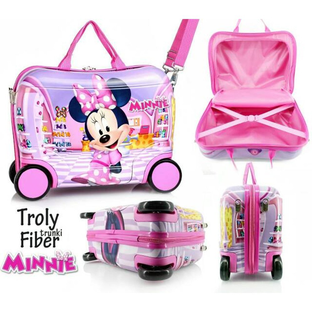 (RK)Koper Fiber Anak 4 Roda - Koper Karakter Anak Perempuan Minnie Mouse