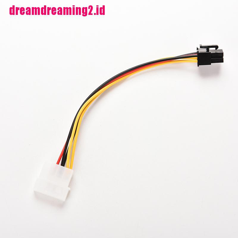 （✔✔❤Kabel Adapter Power PCI-E Graphic Card Single 4-Pin Ke 6-Pin