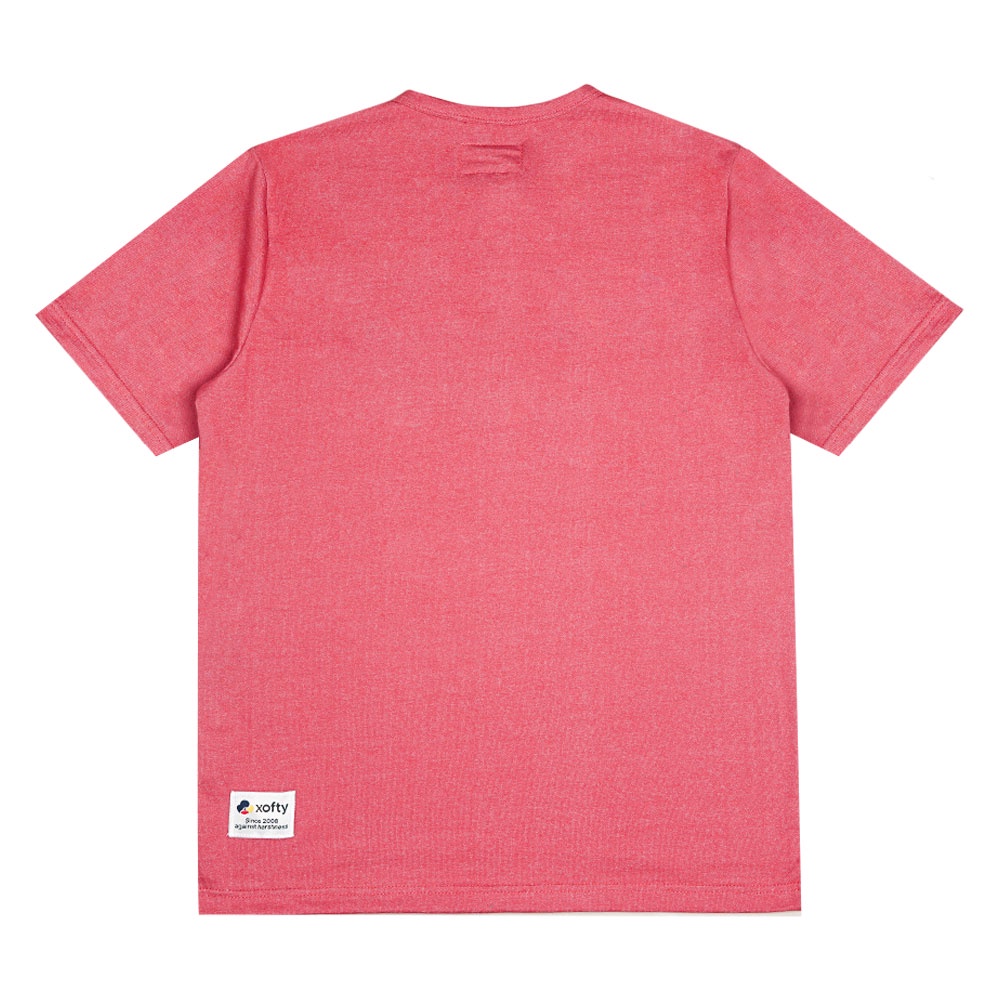 Xofty Kaos Henley 2Tone Red O-Neck T-shirt Cotton 24s
