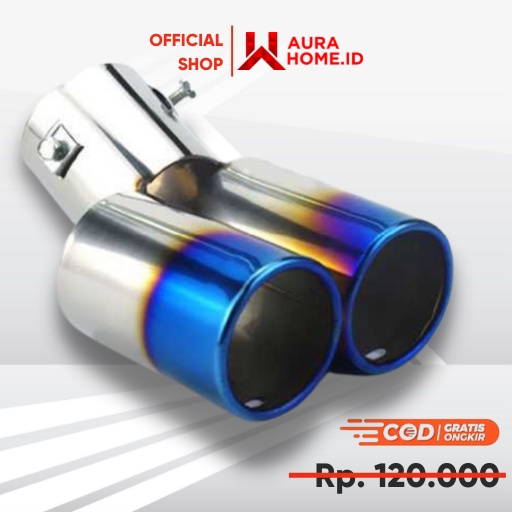 Pipa Ekor Ujung Knalpot Modif Mobil Racing Dua Lubang / Ujung Pipa Ekor Knalpot Kenalpot Mobil Varia