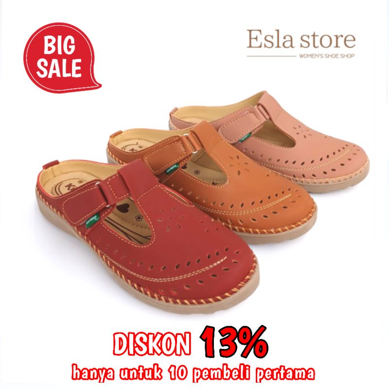 sepatu sandal selop kickers wanita terbaru sol karet tpr
