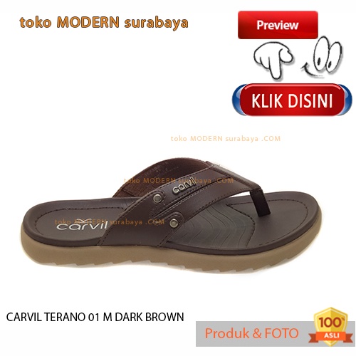 CARVIL TERANO 01 M DARK BROWN sandal pria casual sandal jepit