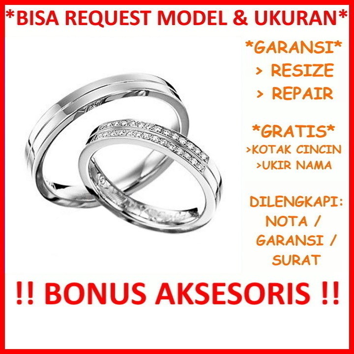 Gratis Ukir Nama Garansi Silver Asli Bisa Pesan Model Cincin Kawin Couple Perak Tunangan Nikah Id555