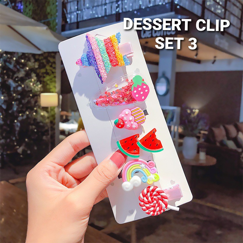 MILANBERRY DESSERT CLIP SET / JEPIT RAMBUT ANAK KOREA CUPCAKE ICE CREAM IMPORT