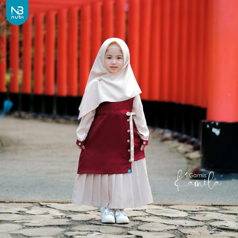 gamis set Kamila nubi | gamis set anak | gamis hijab anak nubintang | gamis set dewasa noura