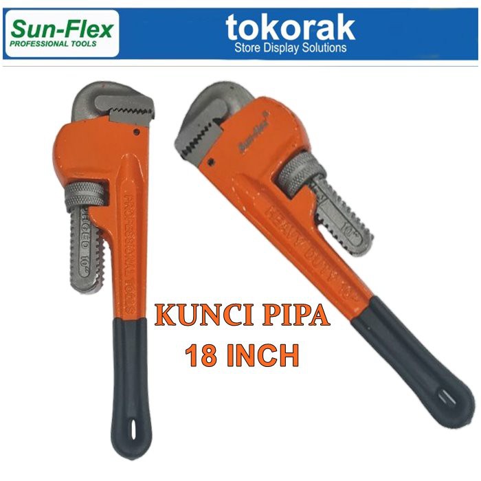 KUNCI PIPA 18 INCH SUN FLEX GAGANG KARET - KUNCI MONYET - KUNCI BETET