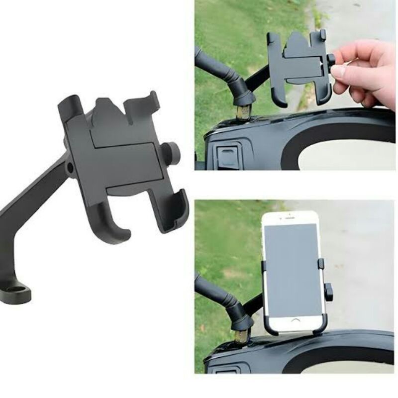 Phone Holder Bracket HP Motor Full Besi Type Spion Universal Metal