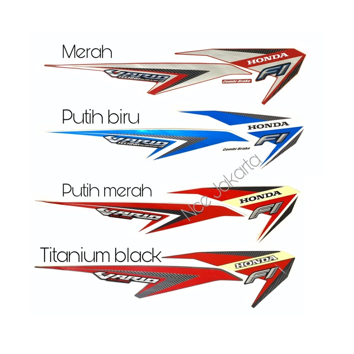 Stiker striping Vario 125 LED 2015 - PUTIH MERAH