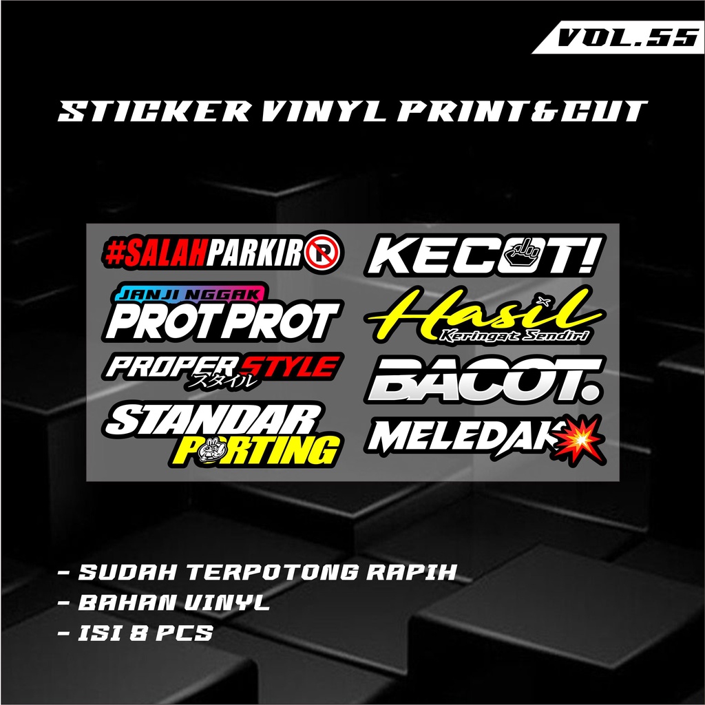 Sticker Racing Vinyl Pack Print &amp; Cut Stiker Motor