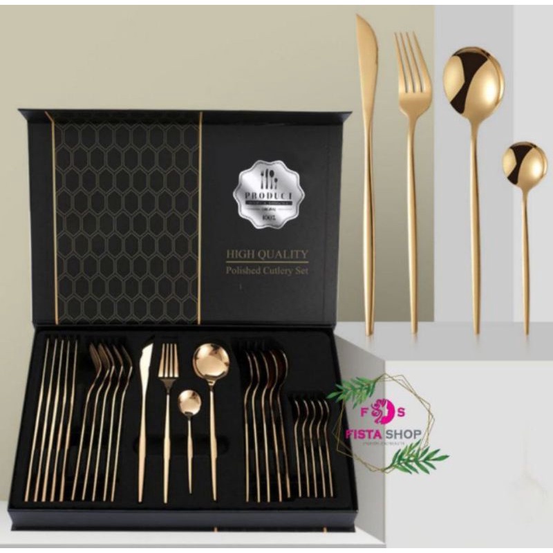 SENDOK SULTAN SET / SENDOK GOLD / CUTLERY SET / STAINLESS STEEL