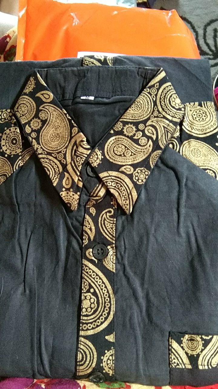 Kemeja Hem Batik Kombinasi Prada