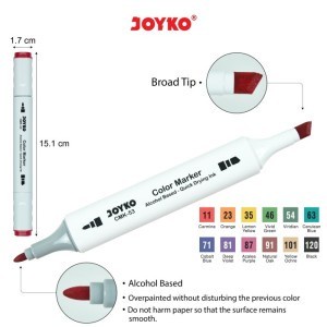 

Murah Color Marker Penanda Spidol Berwarna Cmk-53-12 Dual Tip 12 Warna Color Diskon