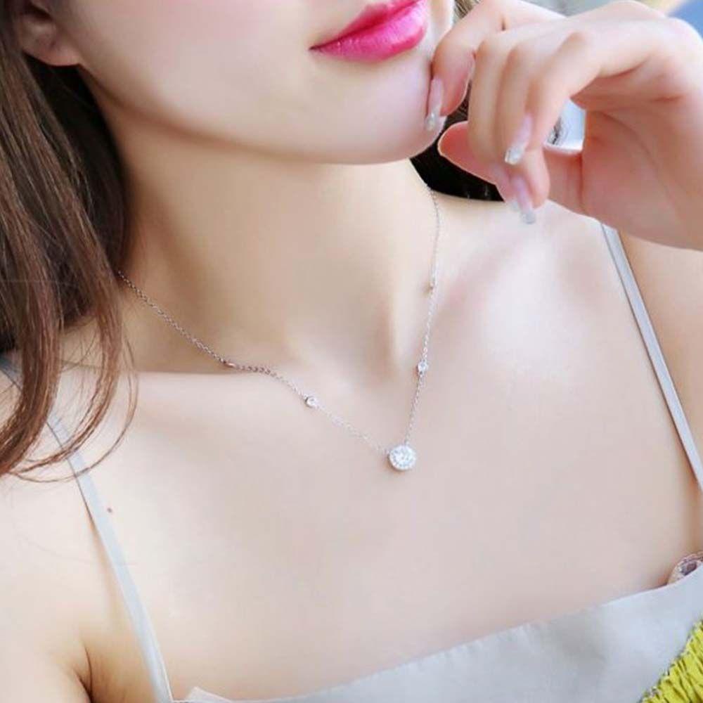 Mxbeauty Wanita Kalung Mewah Elegan All-match Hadiah Gadis Temperamen Zirkon Rantai Klavikula