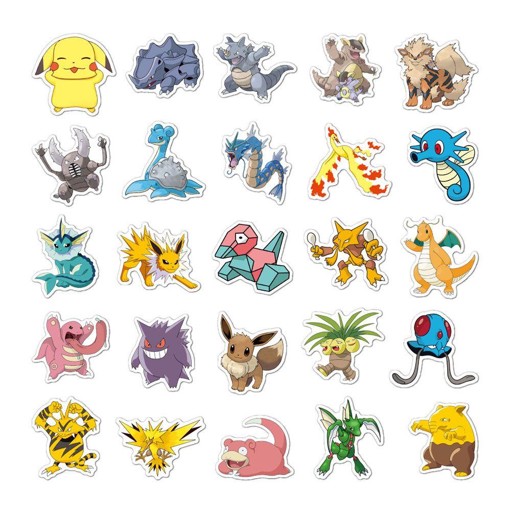 Mxbeauty Stiker Pokemon Mini DIY Dekorasi Klasik Anime Motor Sekolah Kantor Perlengkapan Koper Pokemon Skateboard Animel Stickers