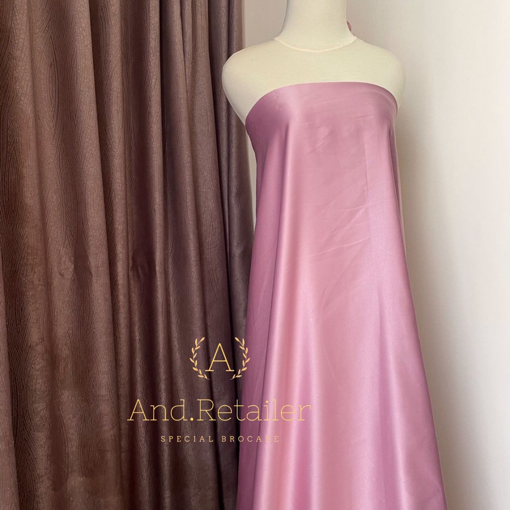 Satin Bridal Duchess Original Warna Rose Gold Saten Heavy Bahan Gaun Pengantin