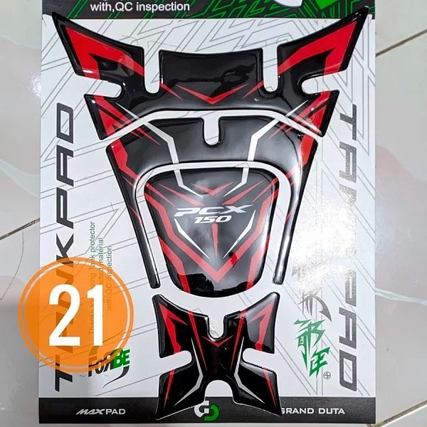 READY MURAH aksesoris Honda PCX 150 DeckPad tankpad sticker stiker timbul motor - merah #21