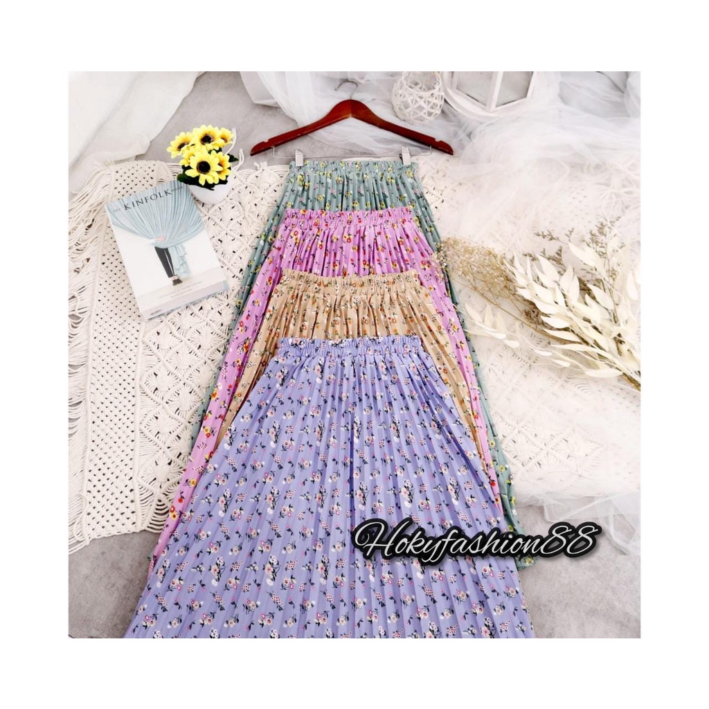 ROK PLISKET MOTIF GERBEL TERBARU // ROK MOTIF BUNGA KEKINIAN // ROK PLISKET MOTIF SIZE DEWASA