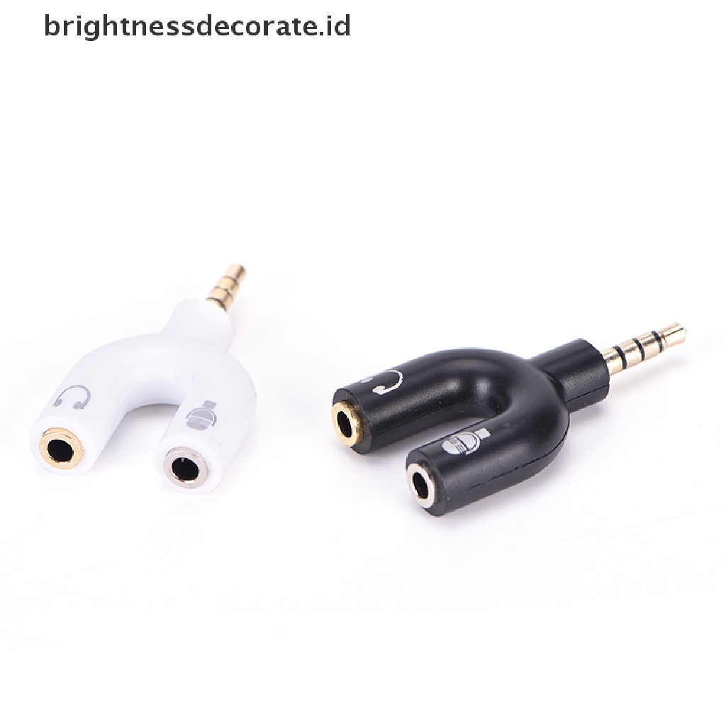 Kabel Adapter Splitter Jack 3.5mm Ke Mikrofon Headset Untuk Ponsel