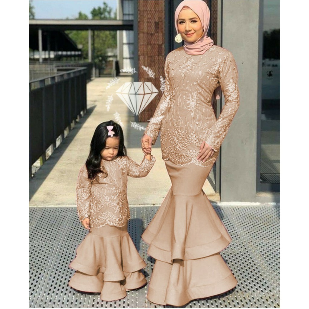 Dress Pesta Muslimah Couple Mam&Kid Hilda Duyung