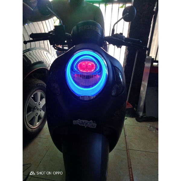 Lampu Alis & Devil Eyes Scoopy 2020/2021 Komplit l Custom Headlamp Reflektor Honda Scoopy New