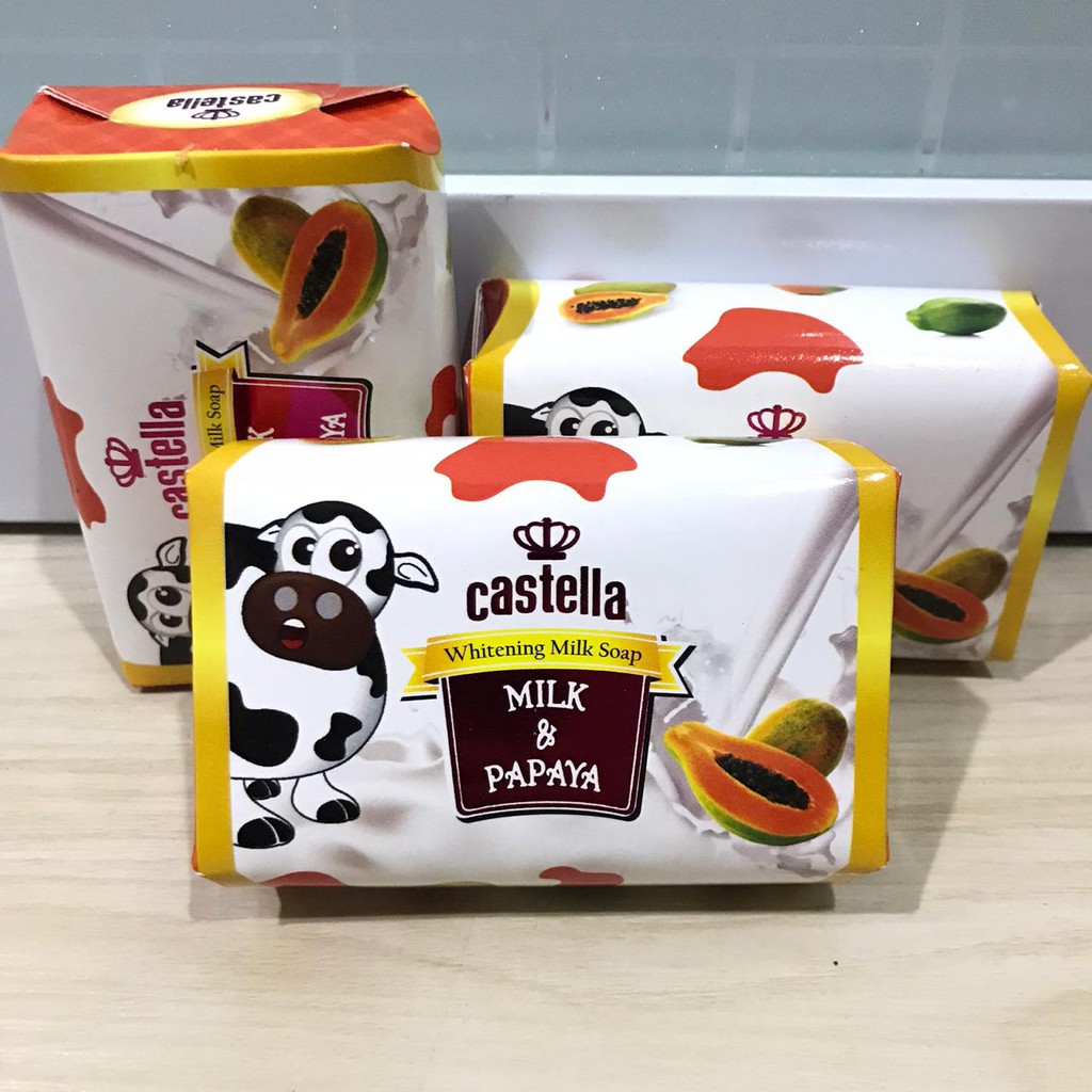 Sabun Castella Milk &amp; Papaya Sabun Castella Pepaya Ori BPOM Sabun Susu Sabun Batang Sabun Mandi