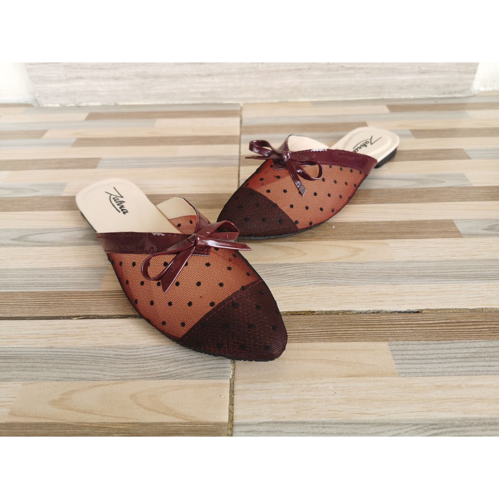 Arlaine- Kayleen Flat Sandal [Marun]