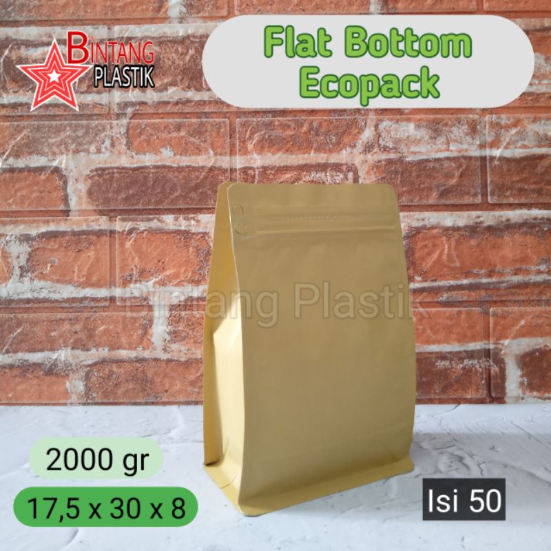 Jual Isi Pcs Flat Bottom Ecopack Kg Fb Kpack Kemasan Kopi