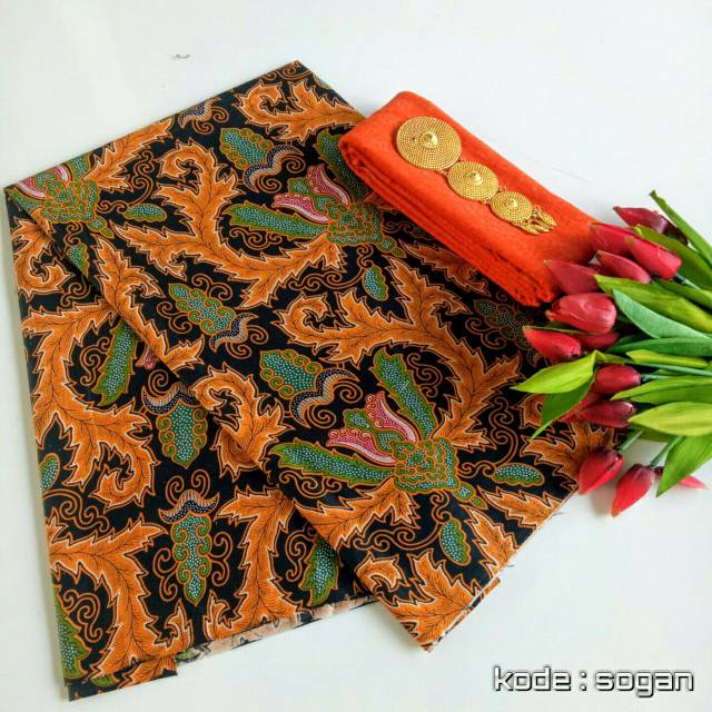Kain Batik Jarik Kebaya Kode 226 Couple Katun Printing Sogan Lawasan Seragam Bridesmaid Meteran tj