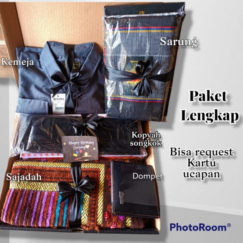 

Paket Lengkap,Kado perlengkapan sholat pria, Hampers birthday, Anniversary, graduation,wisuda cowo,kado kemeja,sarung