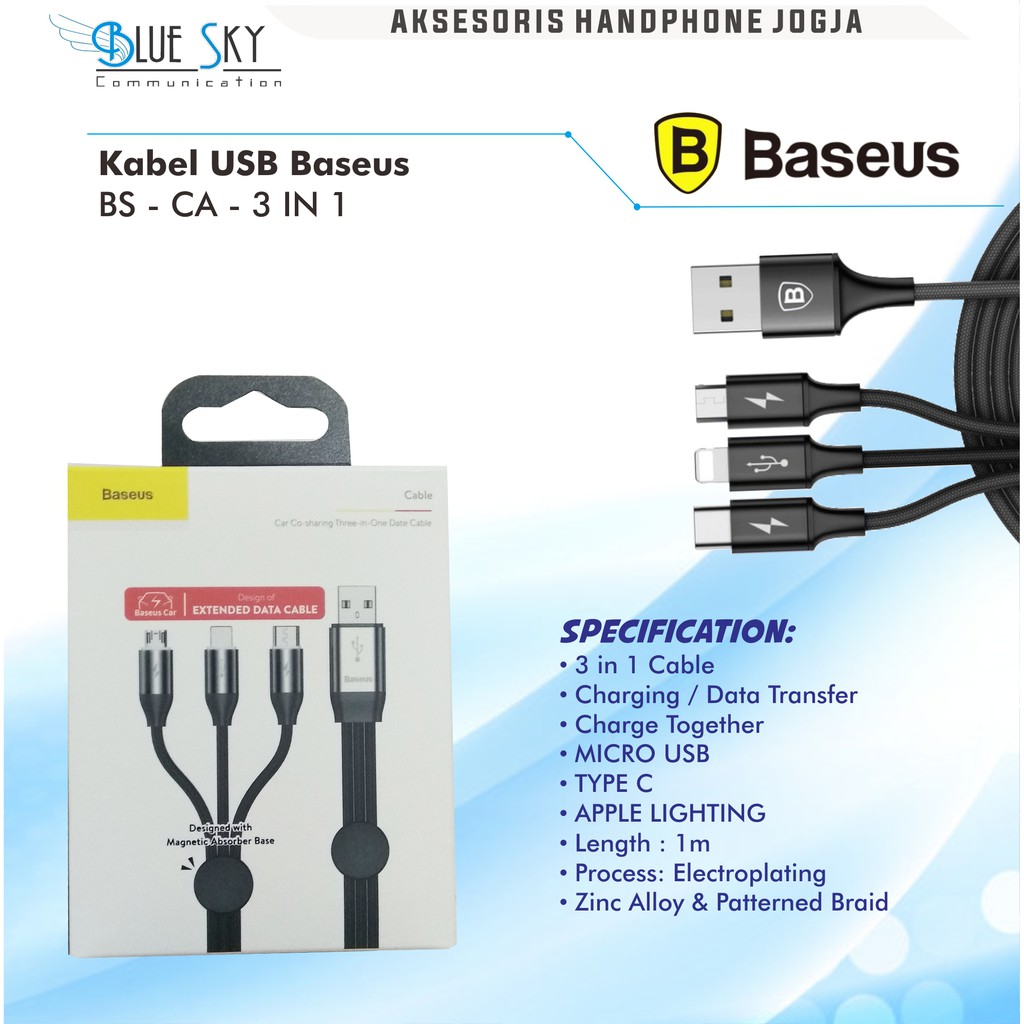 KABEL USB BASEUS BS - CA - 3 IN 1 CABLE MICRO APPLE TYPE C