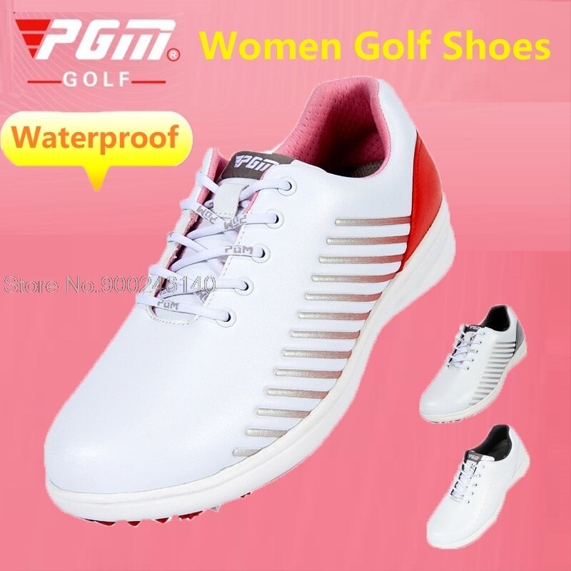 PREORDER Pgm Tahan Air Sepatu Golf Wanita Outdoor Paku Golf Sepatu Wanita Ringan Sport Golf Wanita