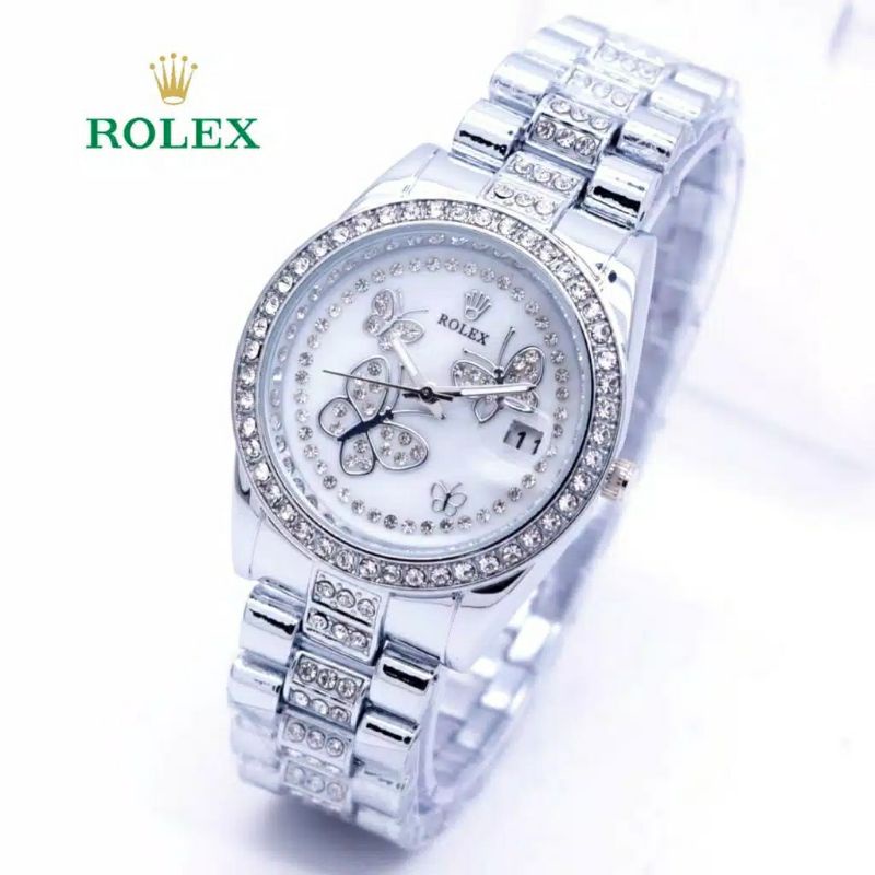 Jam Tangan Rolex Kupu Kupu Datejus Ring Diamond Super Mewah - Jam Tangan Wanita Rolex - Rolex Kupu