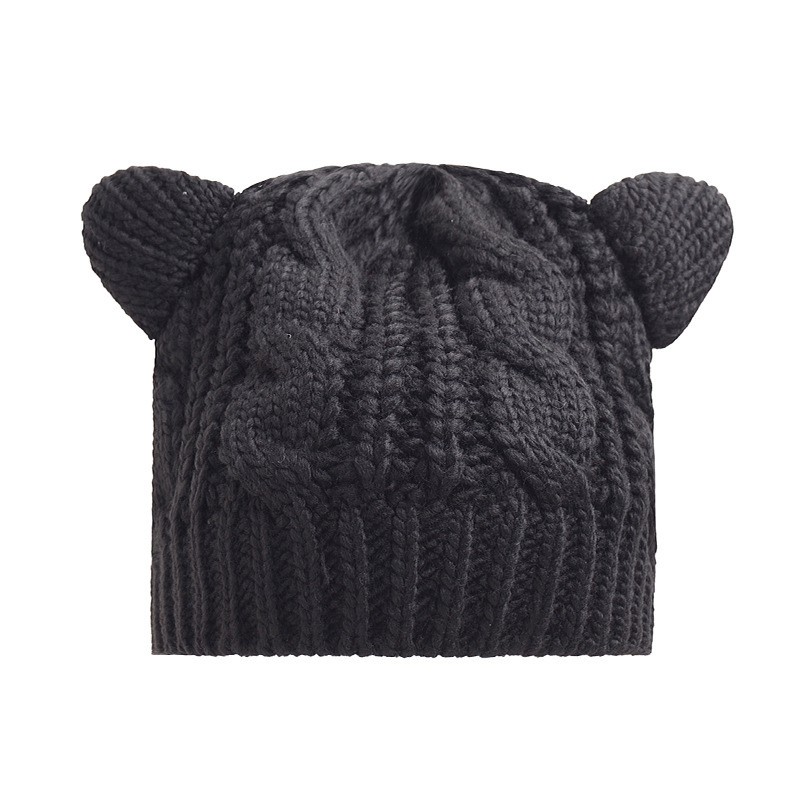 TKCA topi kupluk rajut knit kuping kucing cat nekomimi musim dingin winter korea jepang kpop idol