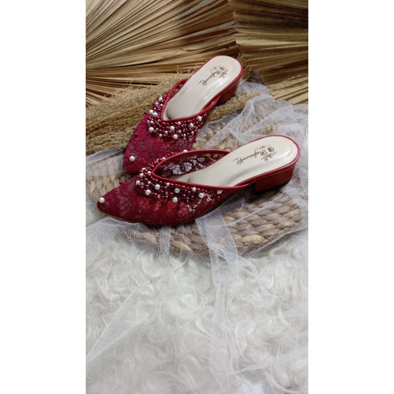 sepatu Kathy merah maroon 3cm