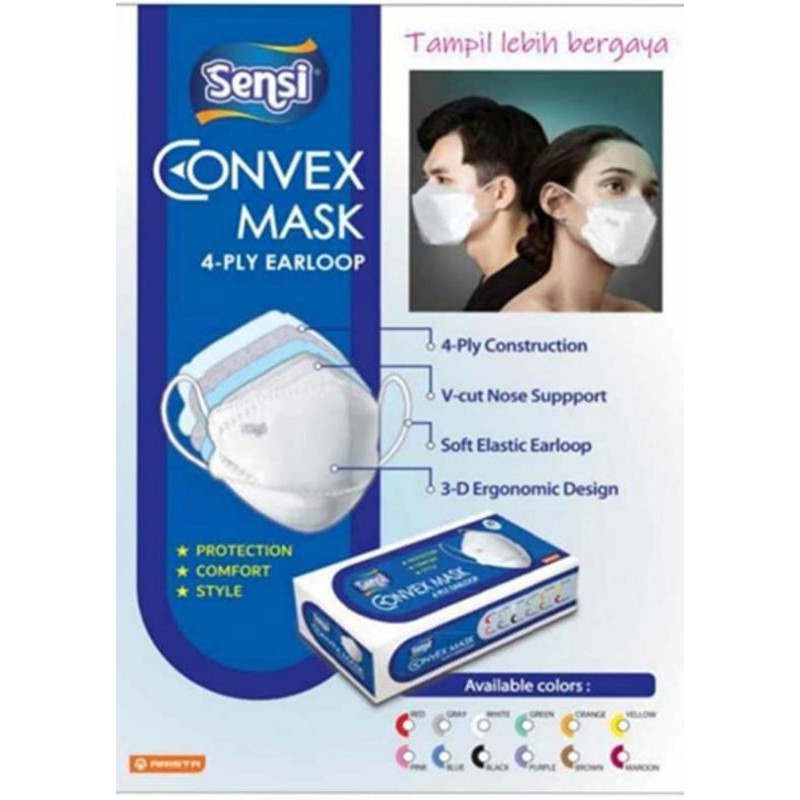 Masker Sensi Convex 4 ply 1 boks isi 20 pcs